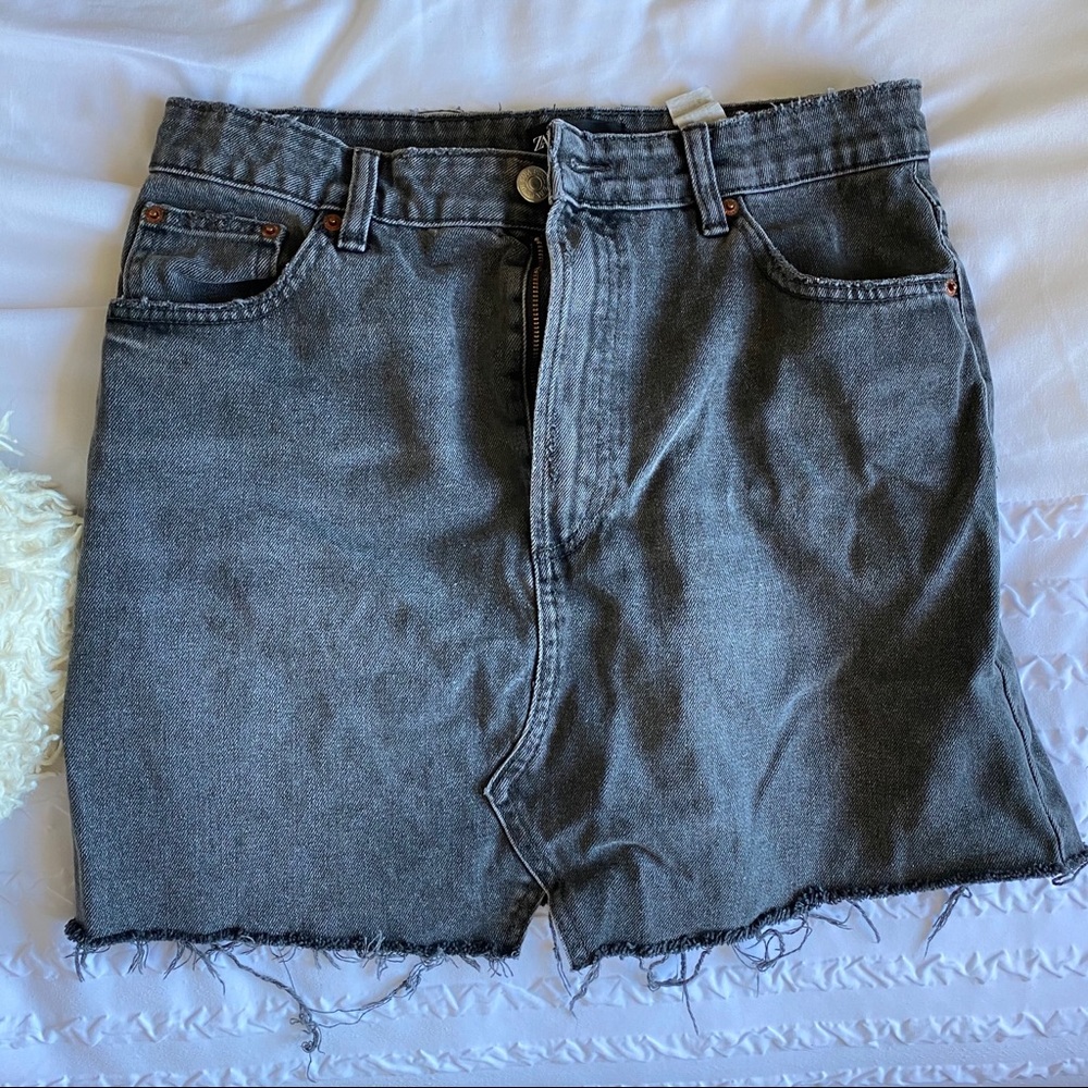 Zara black short jeans skirt